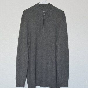 Mens Sonoma Grey Half-Zip Sweater Size XXL Tall (cotton/acrylic/polyester)